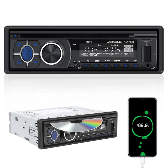 Alt view image 8 of 14 - Single Din Car Radio CD Player,Car DVD Player with Bluetooth Hands-Free Calling Car Stereo MP3 Car Player Car Audio Receivers with AM/FM Radio,VCD,DVD,USB/SD Card/AUX-in MP3