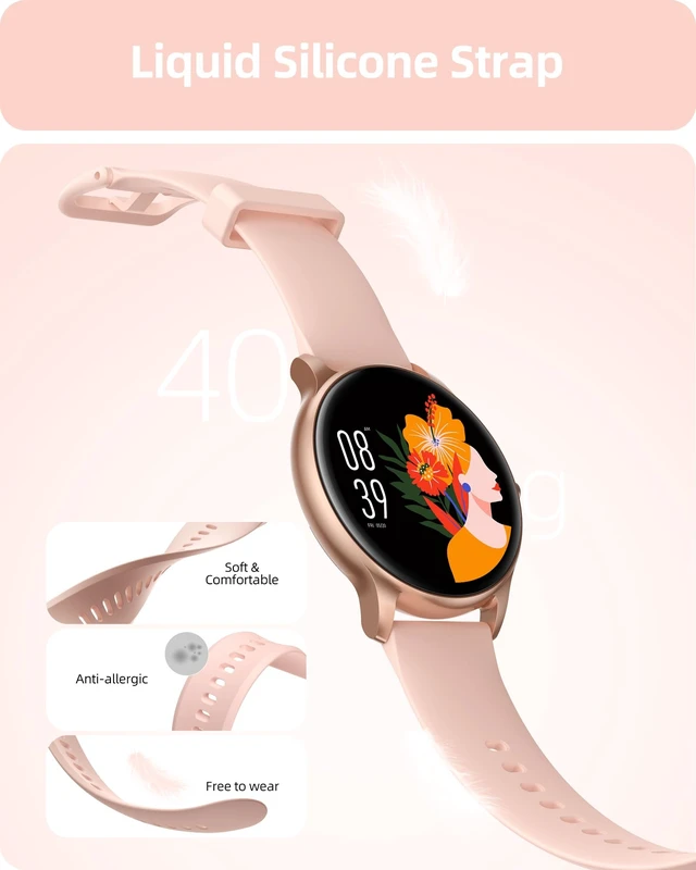 Alt view image 14 of 14 - Smart Watch for Women(Answer/Make Calls), Fitness Tracker Watch | IP68 Waterproof, 100+ Sports Modes, Heart Rate/Sleep/SpO2/Steps Monitor, Round HD Smartwatch for Android & iPhone, Rose Gold