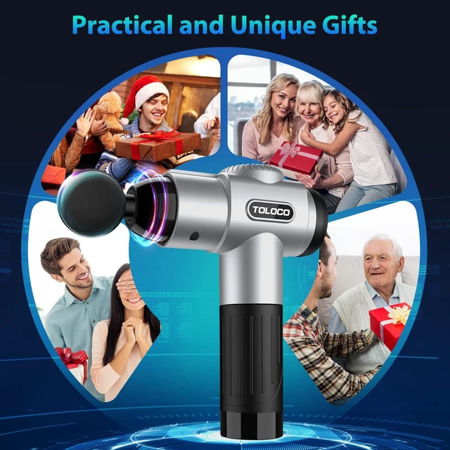 Alt view image 14 of 14 - Massage Gun, Muscle Massage Gun Deep Tissue for Athletes with 10 Massage Heads, Electric Percussion Massager for Any Pain Relief, Fathers Day Dad Gifts, Silver