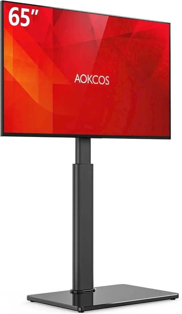 Alt view image 8 of 14 - Swivel TV Floor Stand for 32-65 Inches TVs, 8 Level Height Adjustable Corner Small TV Stand Mount for Living Room/Bedroom, Holds up to 88 lbs,MAX VESA 400x400mm,Black
