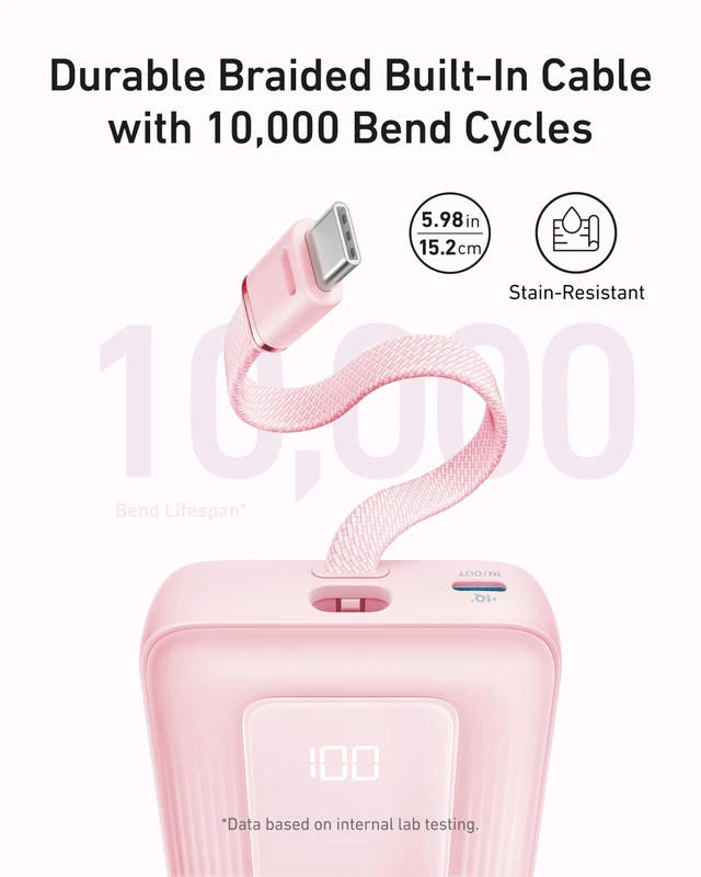 Alt view image 10 of 14 - Zolo Power Bank,20,000mAh 30W Portable Charger with Built-in USB-C | High-Speed Charging for iPhone 17 / 16 / 15 Series, Galaxy, and More