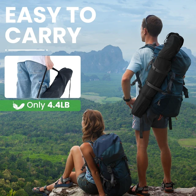 Alt view image 9 of 14 - 2 Pack Portable Camping Chairs Folding Lawn Chair Outdoor Lightweight Beach Chair with Cup Holder & Carry Bag for Outside Sports, Fishing, Hiking, Travel, Picnic, Backyard (Black-Dark)