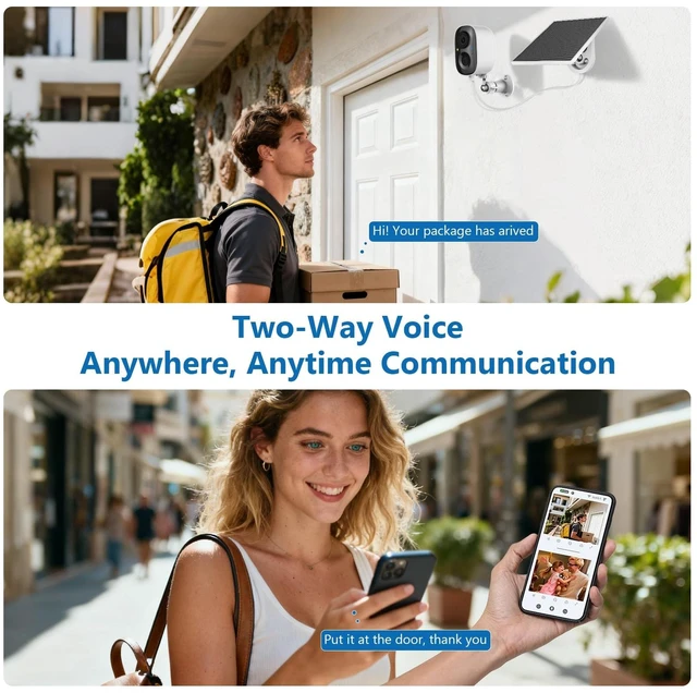 Alt view image 10 of 14 - 2K Security Camera Wireless Outdoor, WiFi Cameras for Home Security | Solar Powered,Motion Detection,Color Night Vision(Spotlight),Instant Alert,2-Way Audio,Siren&SD/Cloud Storage,IP65,2.4GHz
