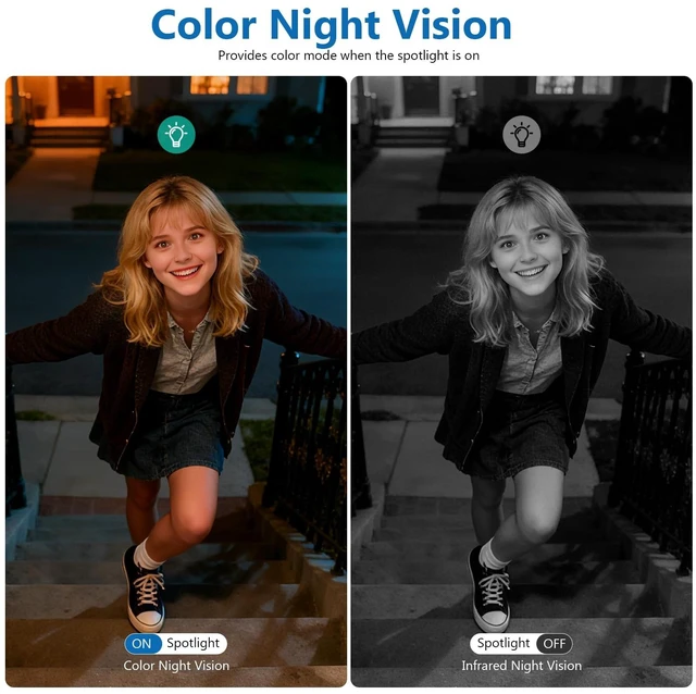 Alt view image 13 of 14 - 2K Security Camera Wireless Outdoor, WiFi Cameras for Home Security | Solar Powered,Motion Detection,Color Night Vision(Spotlight),Instant Alert,2-Way Audio,Siren&SD/Cloud Storage,IP65,2.4GHz