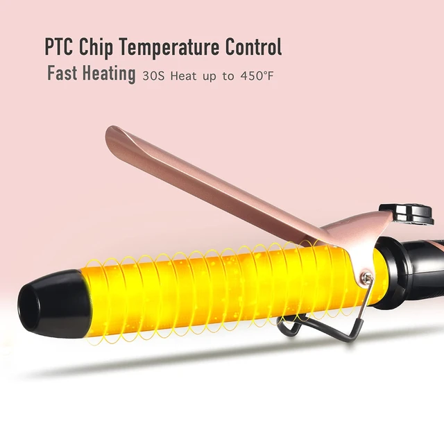 Alt view image 11 of 14 - 1.25 Inch Long Barrel Curling Iron for Medium to Long Hair | 1 1/4 inch Curling iron up to 450F, Worldwide Dual Voltage Curler for Traveling, Waving Style Tool