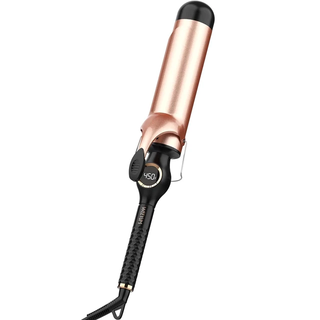 Alt view image 8 of 14 - Large Curling Iron 2 Inch, Hair Curling Wand 2 Inch, Dual Voltage, Black | Ceramic Hair Curling Wand 2 Inch, Curling Iron for Wavy Curls, Hair Styling Tool, Dual Voltage(100-240V), LCD Display, Black