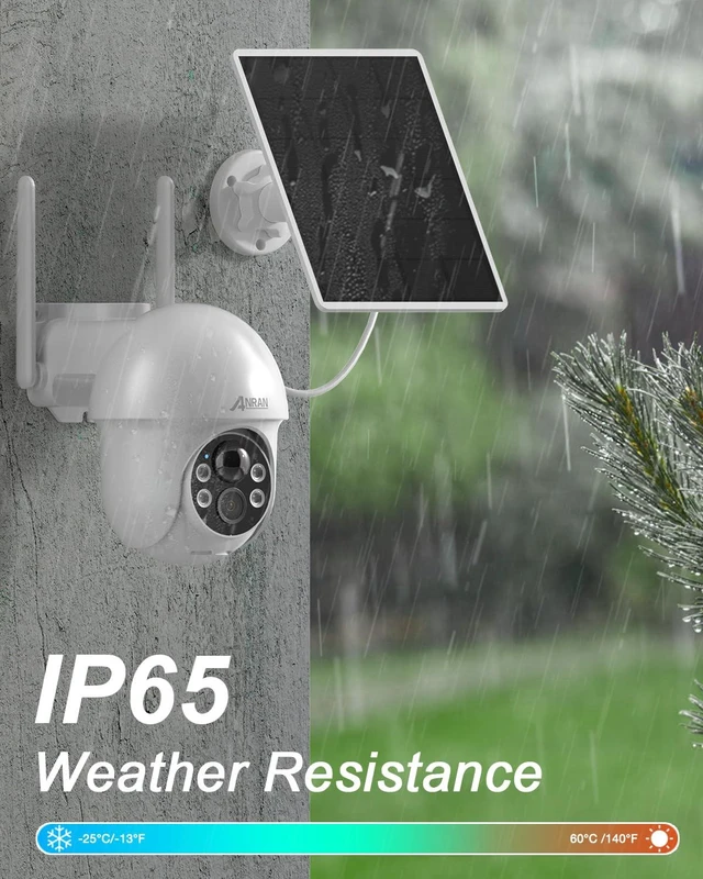 Alt view image 13 of 14 - Security Camera Wireless Outdoor, 2K Solar Outdoor Camera with 360° View, Smart Siren, Spotlights, Color Night Vision, PIR Human Detection, Pan Tilt Control, 2-Way Talk, IP65, Q1 White
