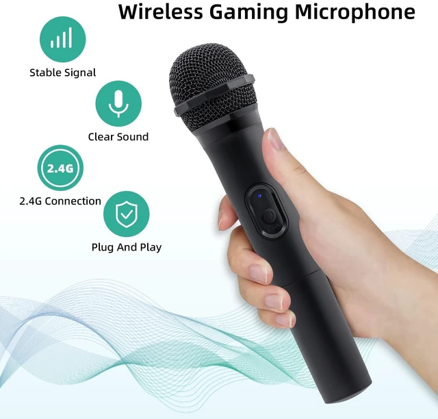Alt view image 9 of 14 - 2 Pack Wireless USB Gaming Microphone Compatible with Xbox Series X/S, PS5, Switch OLED, NS Switch/Switch2, PC, PS4, PS3, PS2, Xbox One X/S, Xbox One, Xbox 360, Wii