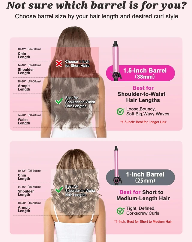 Alt view image 12 of 14 - 1 Inch Long Barrel Curling Iron,Extended Ceramic Long Barrel,Dual Voltage | 1 Inch Travel Curling Iron for Long Hair,110~240V for Worldwide,European Plug Adapter,14 Temp Settings,Heat-resistant gloves