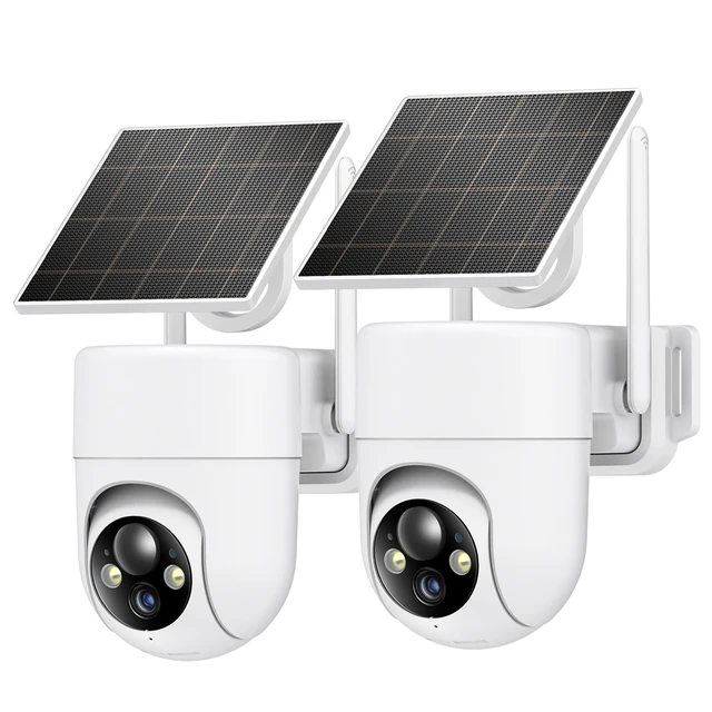 Alt view image 8 of 14 - 2K Solar Security Cameras Wireless Outdoor, 2PCS Outdoor Camera Wireless with 360° View, Cameras for Home Security with Color Night Vision, Only Support 2.4GHz Wi-Fi