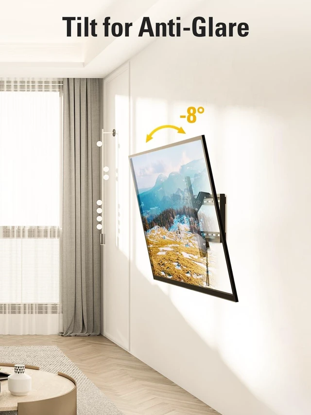 Alt view image 9 of 14 - Tilting TV Wall Mount for Most 37-90 Inch TVs up to 132lbs | Low Profile TV Mount Fits 16", 18", 24" Studs, Max VESA 600x400mm, Wall Mount TV Bracket with Quick Lock & Release, MD2268-LK