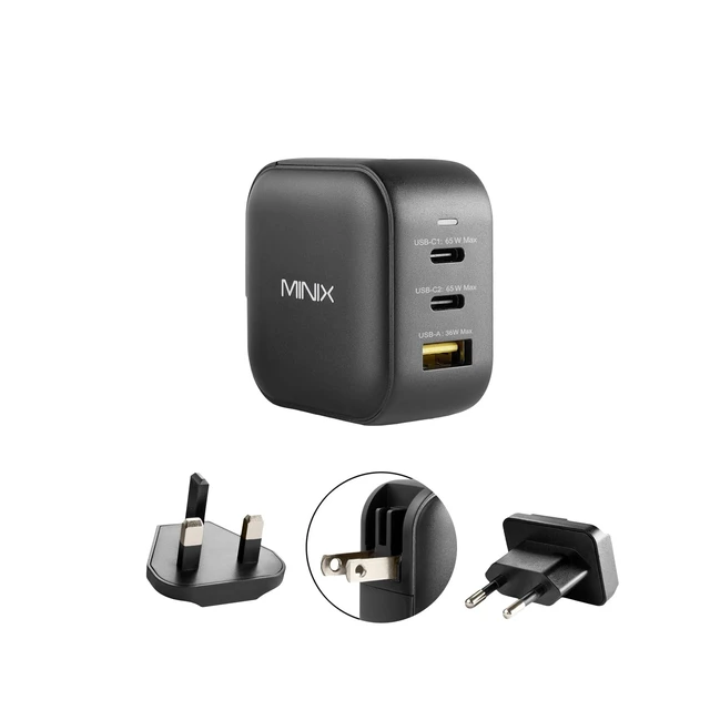 Alt view image 8 of 14 - 66W Turbo 3-Port GaN Travel Wall Charger USB C Fast Power Adapter | Foldable Plug (2x USB-C, 1x USB-A) Compatible with MacBook Pro Air, iPad Pro, iPhone 17/16/15/13, Galaxy S25 (US/UK/EU Plugs)