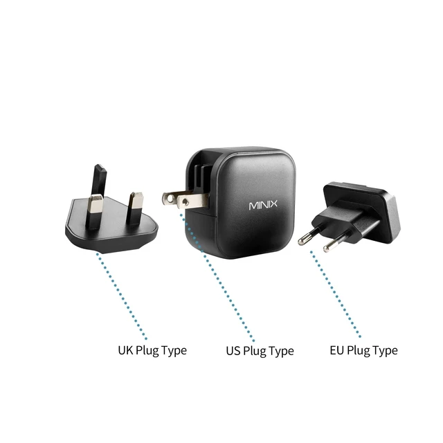 Alt view image 11 of 14 - 66W Turbo 3-Port GaN Travel Wall Charger USB C Fast Power Adapter | Foldable Plug (2x USB-C, 1x USB-A) Compatible with MacBook Pro Air, iPad Pro, iPhone 17/16/15/13, Galaxy S25 (US/UK/EU Plugs)
