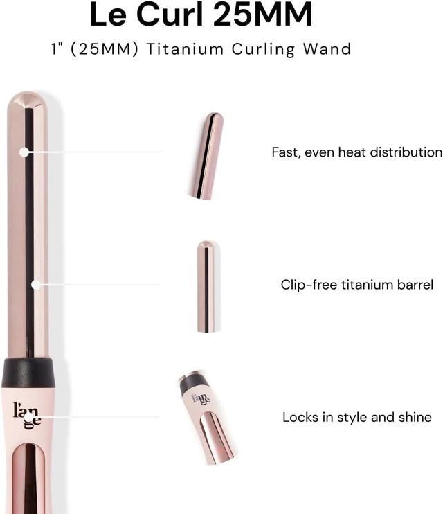 Alt view image 10 of 14 - Le Curl 25 MM Titanium Curling Wand | Professional 1 Inch Curling Iron for All Hair Types | Clip Free Hair Curler | Best Curling Wand for Tighter Curls & Beach Waves