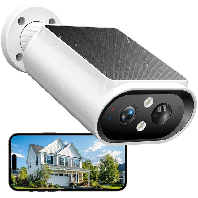 Alt view image 8 of 14 - Solar Security Cameras Wireless Outdoor - 2K Night Color Vision Cameras for Home Security, AI Motion Detection, 360° View, Spotlight, 2-Way Audio, Siren, IP67 Waterproof, SD/Cloud Storage