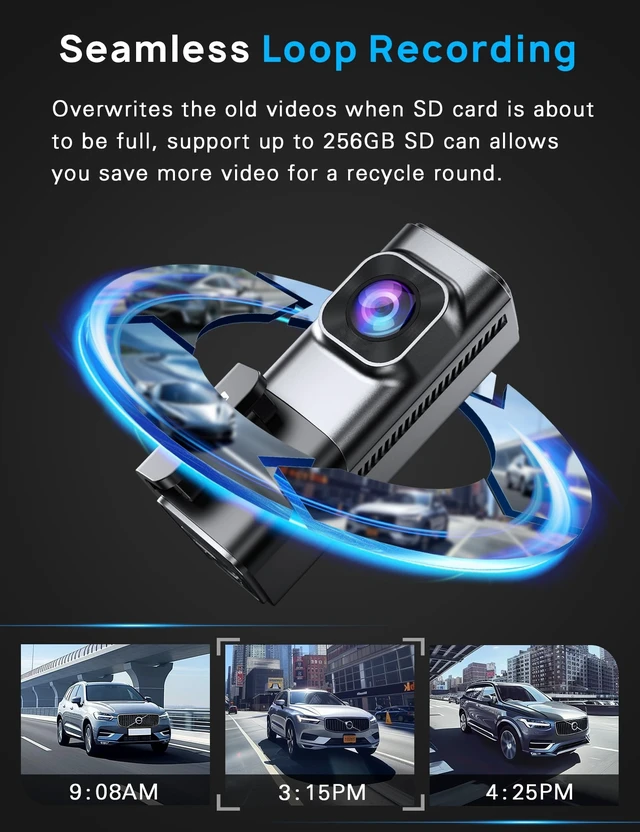 Alt view image 12 of 14 - 4K Dash Cam Front and Rear, Built-in 5G WiFi, Dash Camera for Cars 4K Front and 1080P Rear, Dashcams for Cars Loop Recording, Gravity Sensor, 24-Hours Parking Mode, SD Card NOT Included