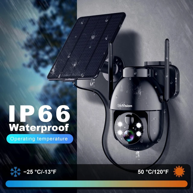 Alt view image 14 of 14 - Solar Security Cameras Wireless Outdoor, 2K PTZ WiFi 3MP Indoor Security Camera for Home with Spotlight, PIR Motion Detection,Siren, Color Night Vision, 2-Way Talk, SD/Cloud Storage