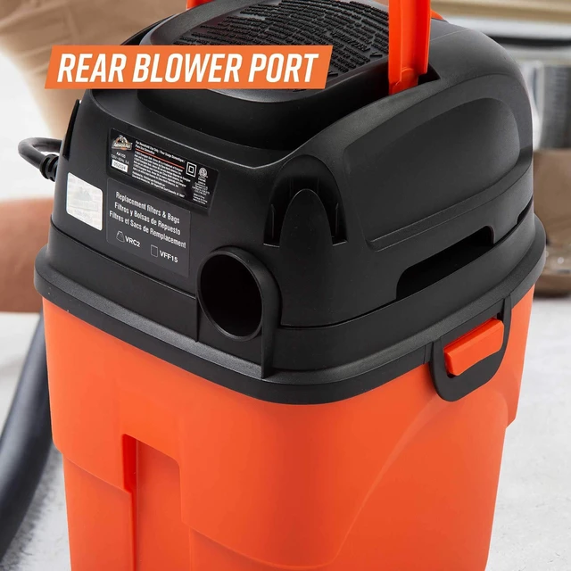 Alt view image 13 of 14 - ® AA155 1.5-Gallon 2 Peak HP Portable Wet/Dry Vacuum, Orange