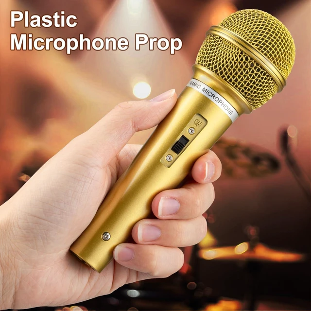 Alt view image 11 of 14 - 8PCS Fake Microphone Prop - Realistic Plastic Mic Set, Gold | Eye-catching Prop for Cosplay, Anime Conventions, Dress-up and Halloween, Lightweight Plastic with Realistic Details