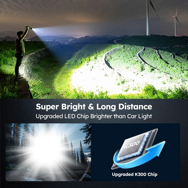Alt view image 9 of 14 - Rechargeable LED Flashlight 2-Pack 90,000 High Lumens 5 Modes | Super Bright Handheld Flashlights, Adjustable Focus, High Powered Handheld Flashlight for Home Camping Outdoor Night Work