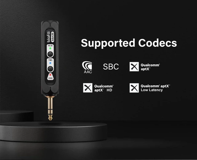 Alt view image 12 of 14 - 6dot35 Bluetooth Receiver with 1/4" TRS 6.35mm Output for Mixers | For PA/DJ/Amps, aptX HD & Low Latency, AAC/SBC, TWS Stereo Requires 2 Units, 10+ Hour Rechargeable Battery