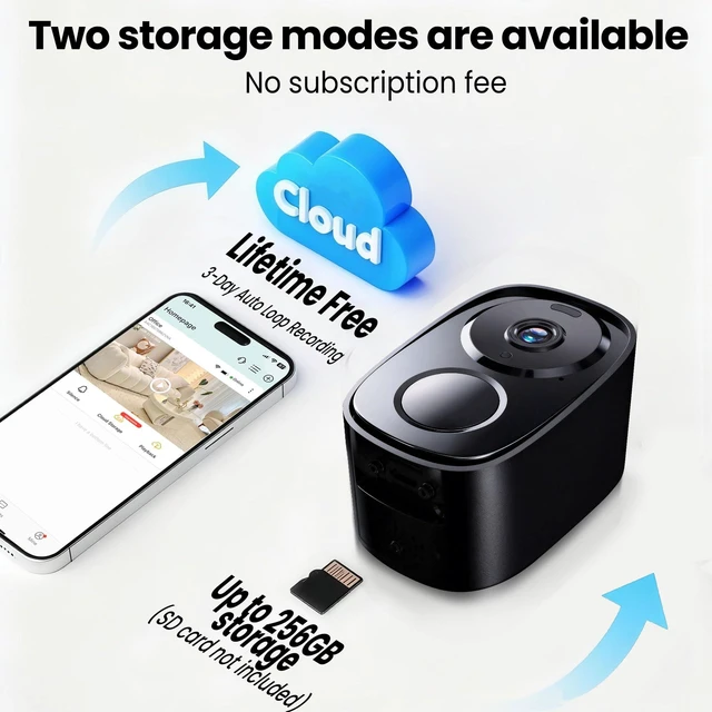 Alt view image 10 of 14 - 2026 Enhanced 2K UHD Security Cameras Wireless Outdoor Free Cloud & SD Storage, Dual-Band WiFi 2.4G/5G, Full-Color Night Vision, 6-Month Battery, Motion Alerts, IP66 Weatherproof, 2-Way Talk