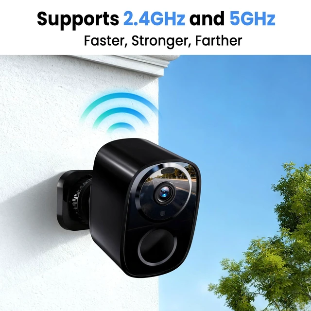 Alt view image 12 of 14 - 2026 Enhanced 2K UHD Security Cameras Wireless Outdoor Free Cloud & SD Storage, Dual-Band WiFi 2.4G/5G, Full-Color Night Vision, 6-Month Battery, Motion Alerts, IP66 Weatherproof, 2-Way Talk