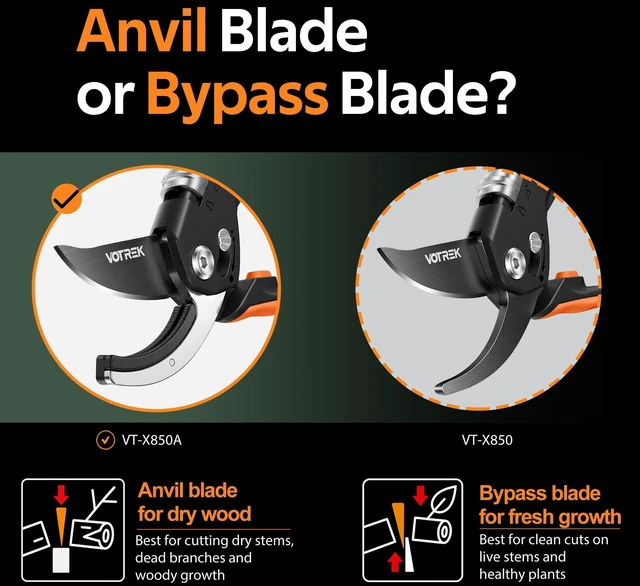 Alt view image 9 of 14 - Anvil Pruning Shears, 3/4" Cut Capacity Garden Clippers Heavy Duty | Patented Stepless Handle, Japanese SK5 Blade, Gardening Shears, Scissors, Pruner Best for Dry Stems, Branches and Weak Hands
