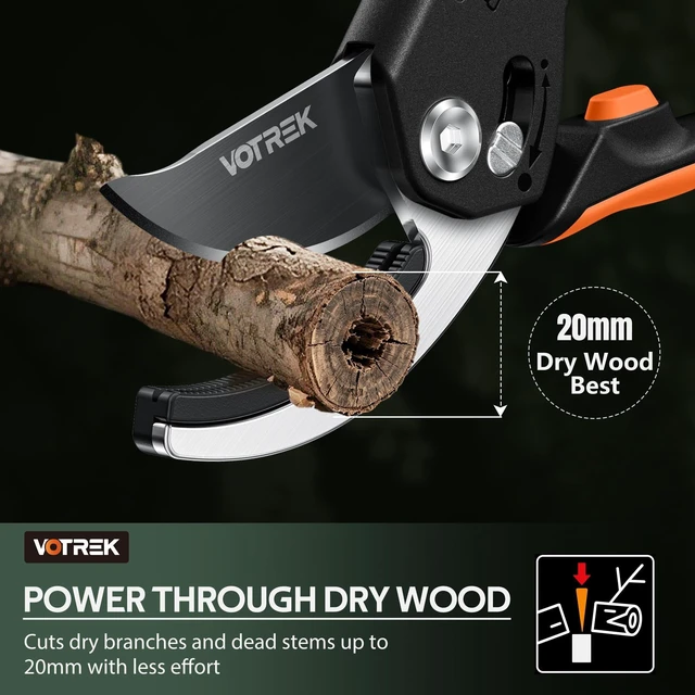 Alt view image 10 of 14 - Anvil Pruning Shears, 3/4" Cut Capacity Garden Clippers Heavy Duty | Patented Stepless Handle, Japanese SK5 Blade, Gardening Shears, Scissors, Pruner Best for Dry Stems, Branches and Weak Hands
