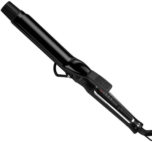 Alt view image 7 of 12 - 1.25" Professional Ceramic Curling Iron Hair Curler Wand for Long Hair | 7" long barrel with clamp. MCH instant heat to 450°F with LED display. Dual voltage travel hair styler tool