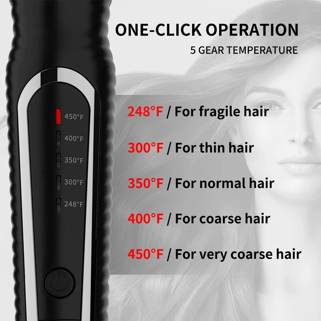 Alt view image 8 of 12 - 1.25" Professional Ceramic Curling Iron Hair Curler Wand for Long Hair | 7" long barrel with clamp. MCH instant heat to 450°F with LED display. Dual voltage travel hair styler tool