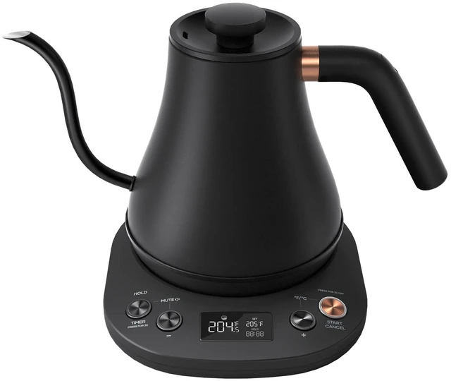 Alt view image 8 of 14 - Electric Kettle Gooseneck Pour Over Kettle ±1 Temperature Control Quick Heating Water Boiler for Coffee & Tea & Formula Auto Shut Off Tea Kettle 1200 Watt, 0.8L, Matt Black, Barista Edition