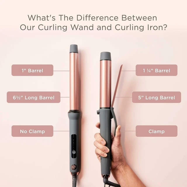 Alt view image 5 of 6 - Extra-Long 1 Inch Ceramic Tourmaline Curling Iron Wand for Long Hair - Smooth, Shiny, Voluminous Curls - Extra Long Barrel for Medium to Long Hair - No Clamp for Quick Styling - 450 Degrees