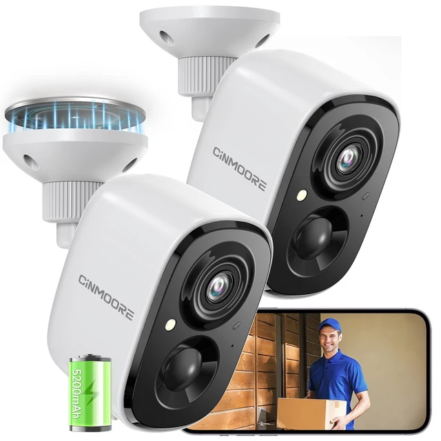 Alt view image 8 of 14 - 2 Pack 2.5K Security Camera Wireless Outdoor, 2.4G WiFi Battery Powered Outdoor Camera, Magnetic Mount Cameras for Home Security, Color Night Vision, Spotlight, Siren Alarm, 2-Way Talk