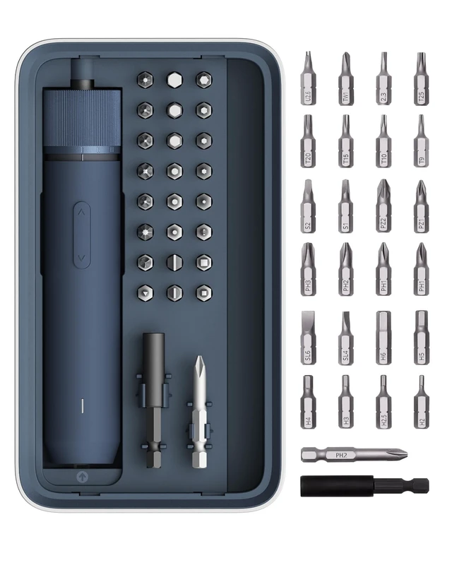 Alt view image 8 of 14 - 25-Piece Upgraded Electric Screwdriver Kit, Cordless Screwdriver | 1/4'' Hex, Magnetic Lid, 1500mAh Rechargeable, LED Light, Ideal for Furniture Assembly, Home Improvement, and Garage Projects
