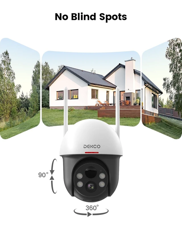 Alt view image 9 of 14 - Solar Security Camera Outdoor Wireless, True 2K, Panoramic PTZ | Panoramic Pan Tilt Zoom, 360° Coverage, Motion Auto Tracking, True 2K HD Night Vision, Spotlight & Sound Alarm, 2-Way Talk