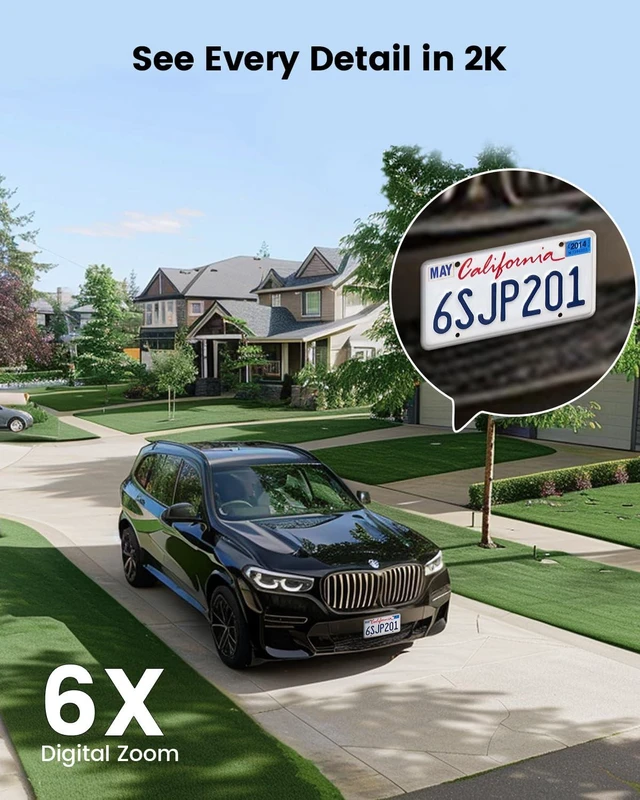 Alt view image 13 of 14 - Solar Security Camera Outdoor Wireless, True 2K, Panoramic PTZ | Panoramic Pan Tilt Zoom, 360° Coverage, Motion Auto Tracking, True 2K HD Night Vision, Spotlight & Sound Alarm, 2-Way Talk