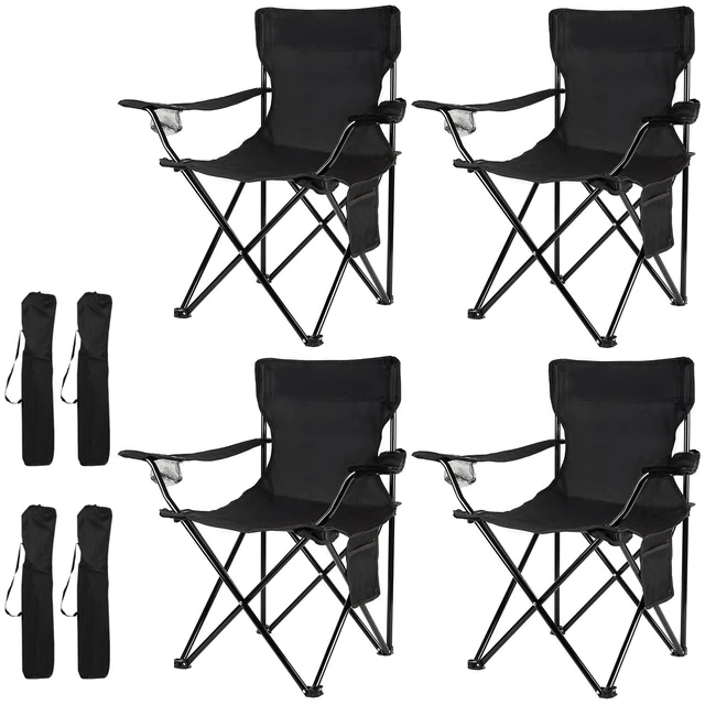 Alt view image 8 of 14 - 4Pack Folding Camping Chairs, Portable for Beach, Lawn, Black | Lightweight, No Assembly,Portable,Save Space