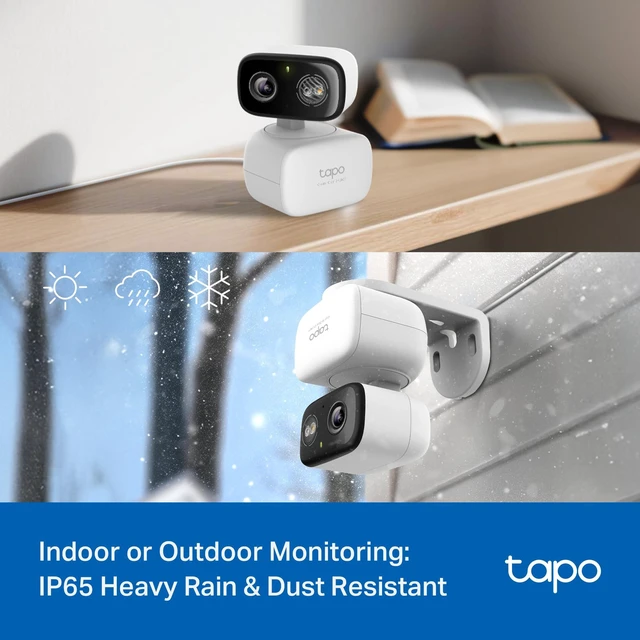 Alt view image 9 of 14 - 2K Indoor/Outdoor Pan/Tilt Wired Security Camera, C216(2-Pack) | Baby Monitor, Person & Baby Cry Detection, 360° Motion Tracking, Color Night Vision, Subscription-Free Local Storage or Cloud