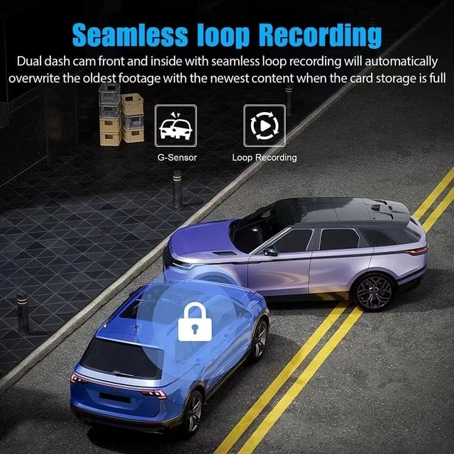 Alt view image 11 of 12 - 2K Dash Camera for Car Security Camera Dashcam Front and Rear Inside with WDR, Night Vision, G-Sensor Auto Lock, Loop Recording