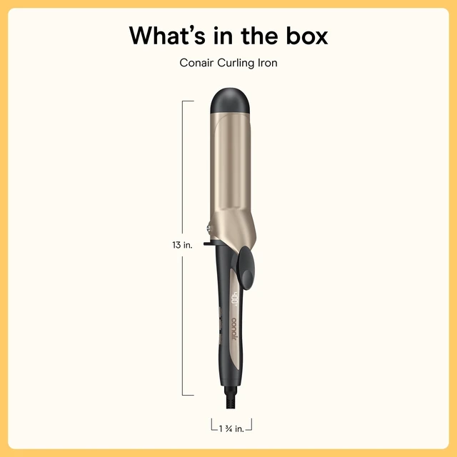 Alt view image 14 of 14 - Curling Iron, Adjustable Heat, 1.75" Ceramic Barrel | Clamp curling iron for loose curls and beach waves on medium to long hair, 30-second power up, 5 heat settings to 400°F