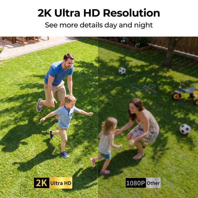 Alt view image 10 of 14 - 2K Wireless Security Cameras Solar Powered Outdoor Cameras | AI Motion Detection,Siren Alarm,Spotlight Color Night Vision,2-Way Audio,SD/Cloud Storage