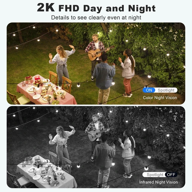 Alt view image 11 of 14 - Solar Security Cameras Wireless Outdoor, 2K Pan/Tilt 360° View Solar/Battery Powered WiFi Cameras for Home Security with AI Motion Detection, Spotlight, 2-Way Audio, Siren, IP65, SD/Cloud Storage