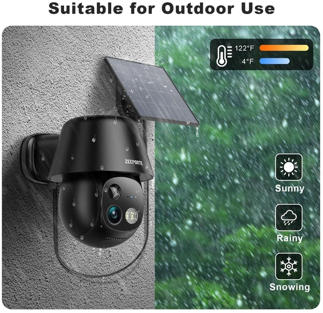 Alt view image 13 of 14 - Solar Security Cameras Wireless Outdoor, 2K Pan/Tilt 360° View Solar/Battery Powered WiFi Cameras for Home Security with AI Motion Detection, Spotlight, 2-Way Audio, Siren, IP65, SD/Cloud Storage