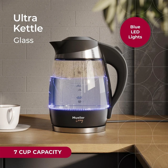 Alt view image 10 of 14 - Living 1.8L Electric Kettle, Tea Kettle for Boiling Water | 1.8L | 1500W | LED | SpeedBoil | Automatic Shutoff | Cordless | Borosilicate Glass | BPA Free