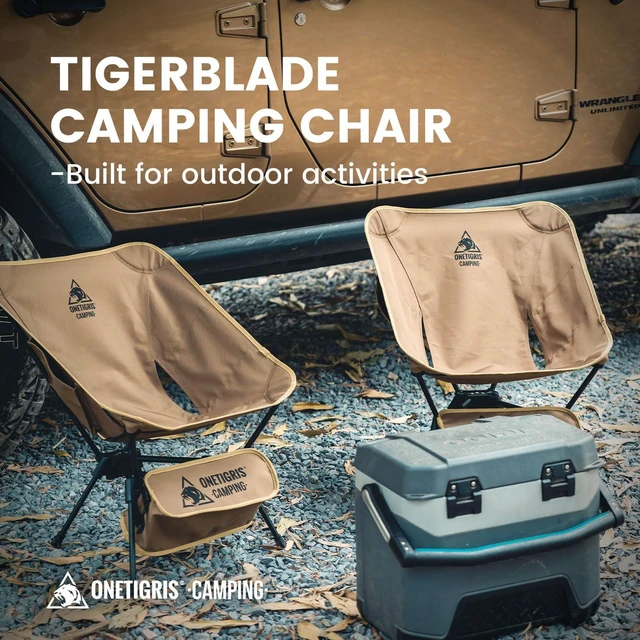 Alt view image 9 of 14 - Tigerblade Camping Chair, Lightweight Folding Backpacking Hiking Chair, Compact Portable 330 lbs Capacity