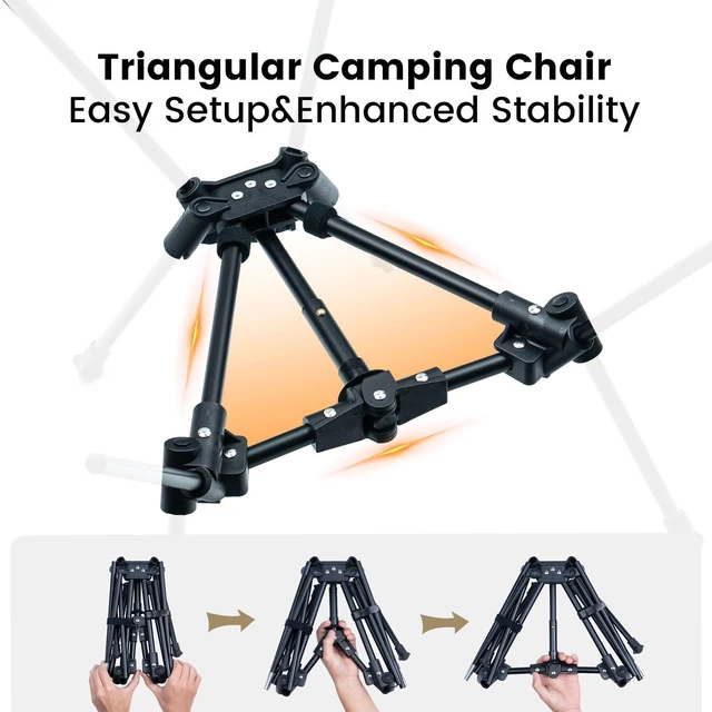 Alt view image 12 of 14 - Tigerblade Camping Chair, Lightweight Folding Backpacking Hiking Chair, Compact Portable 330 lbs Capacity