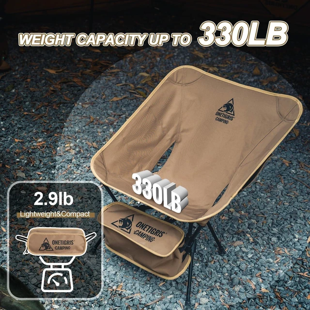 Alt view image 14 of 14 - Tigerblade Camping Chair, Lightweight Folding Backpacking Hiking Chair, Compact Portable 330 lbs Capacity