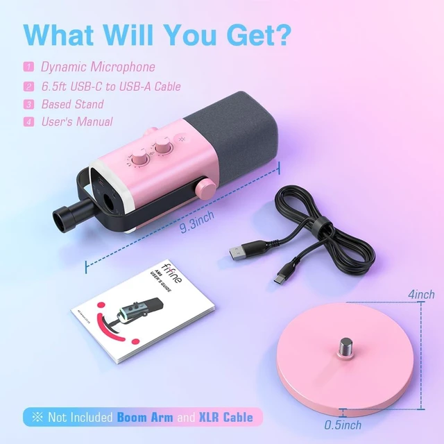 Alt view image 14 of 14 - AmpliGame AM8P XLR/USB Dynamic Microphone for Gaming Recording | PC Microphone with Controllable RGB, Headphones Jack, Mute Button, for Streaming Podcasting Voice-Over YouTube Video, Pink