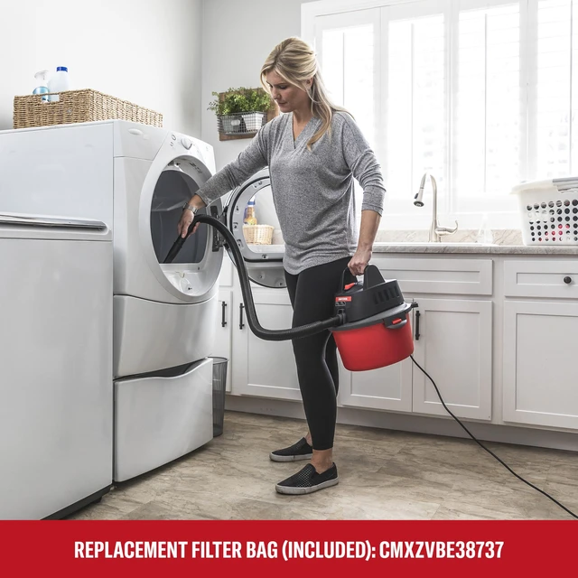 Alt view image 12 of 14 - CMXEVBE17250 2.5 Gallon 2.5 Peak HP Wet Dry Shop Vacuum | Portable Wet and Dry Vac with Filter Bag, Hose and Attachments for Cleaning in the Home
